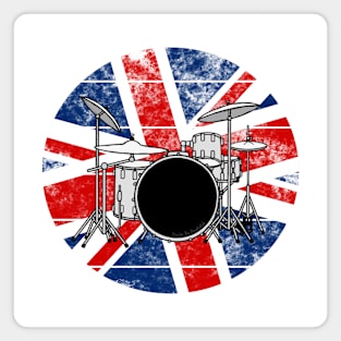 Drum Kit UK Flag Britain Drummer British Musician Magnet